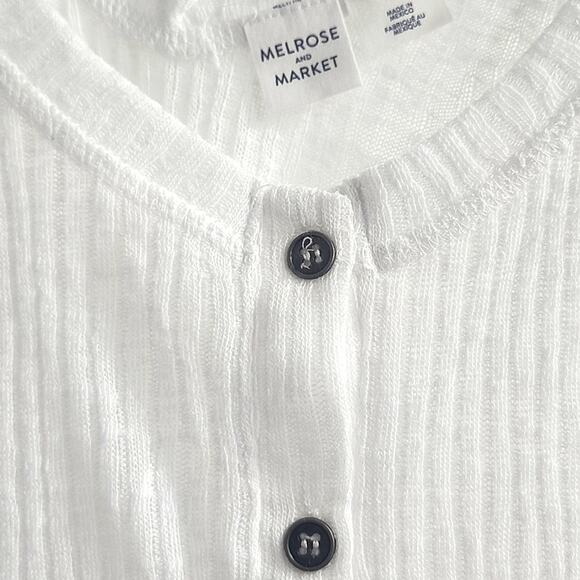 ❤️NWT❤️ Melrose and Market White Ribbed Button-Front Tank Top - Picture 3 of 9